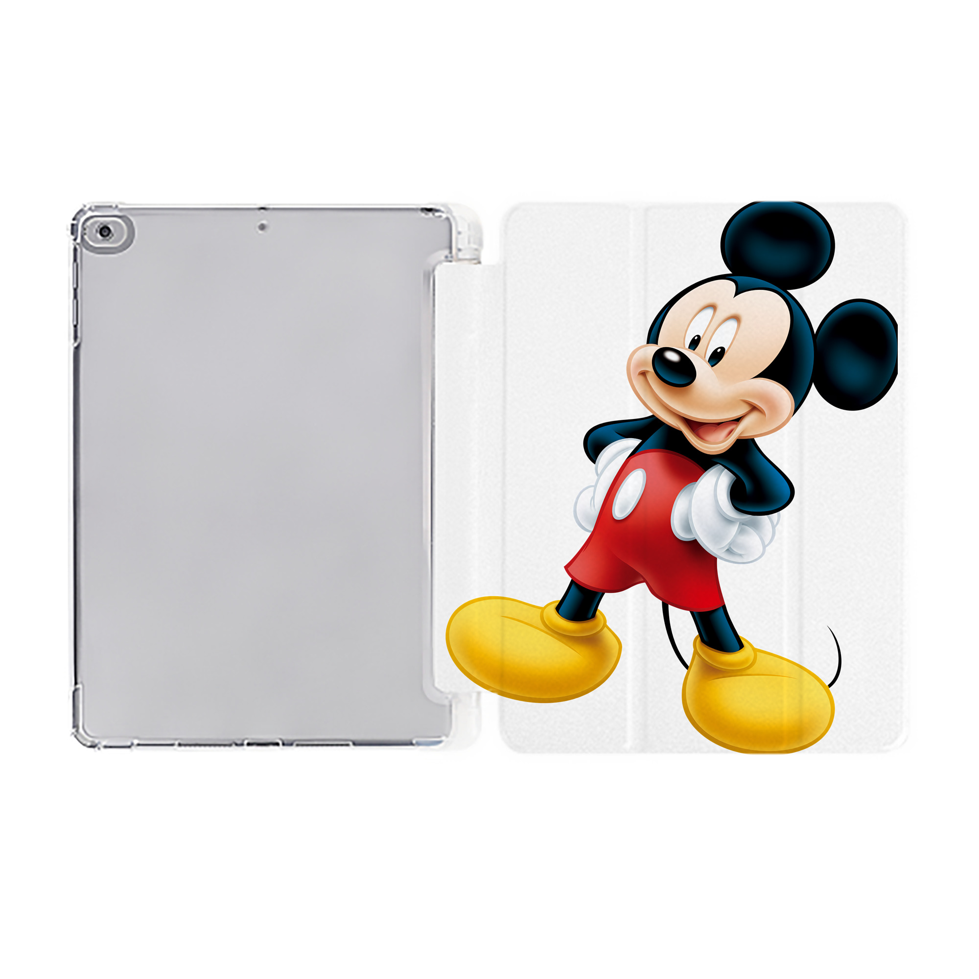 （画像用） ミッキーマウス Mickey Mouse IPad ケース ペン収納付き 三つ折りスタンド PUレザー×シリコン 対応機種9.5/10.5/10.9インチ